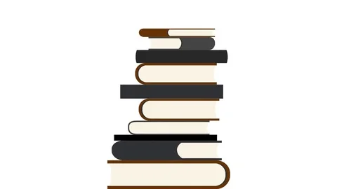 Books are Falling into a Pile in Alpha Channel Stock Footage 77718628