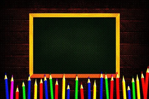 Books on the background of the school board Stock Illustration