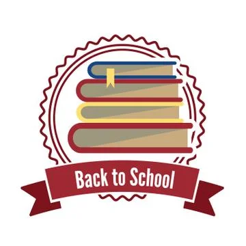 Books badge label Stock Illustration