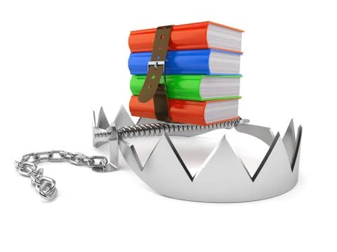 Books on bear trap Stock Illustration