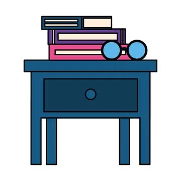 Books on bedside table icon Stockillustratie