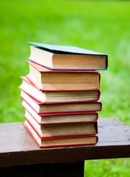 Books on the Bench Stock Photos