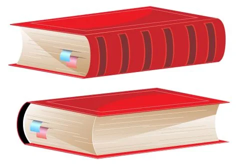 Books with bookmarks Stock Illustration