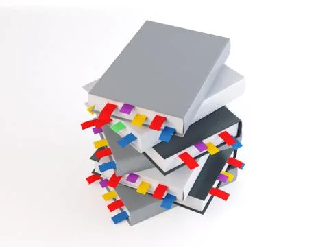 Books with bookmarks Stock Illustration