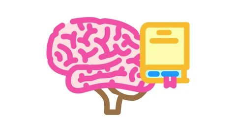 Books brainstorm color icon animation Stock Footage 327261908