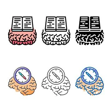 Books brainstorm color icon vector styles Stock Illustration