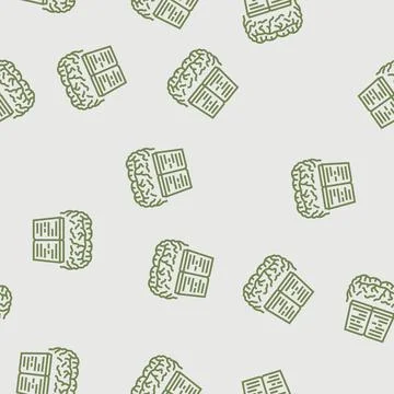 Books brainstorm line seamless pattern イラスト素材