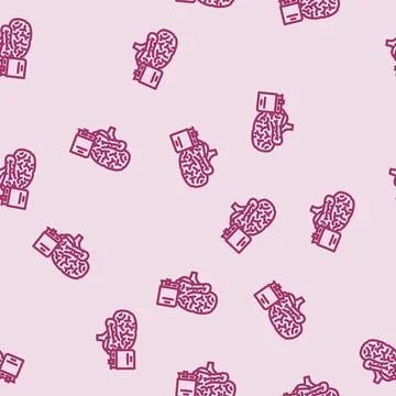 Books brainstorm line vector seamless pattern 库存插图