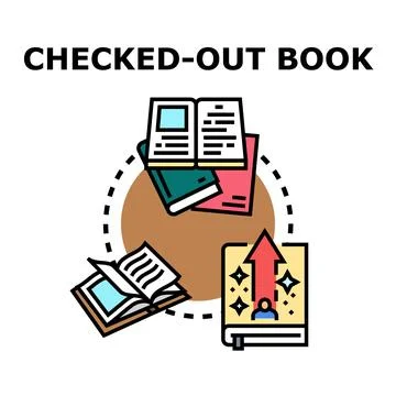 Books circulating from a library promoting education and learning Stock Illustration