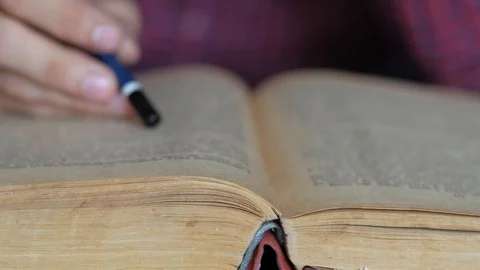 Books closeup Stock Footage 97132952