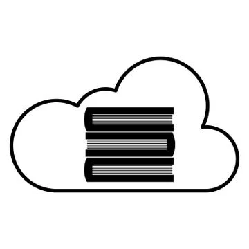 Books in cloud icon Stock Illustration