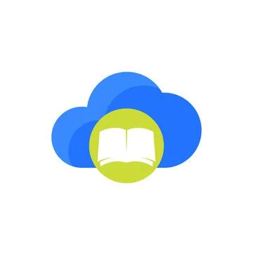 Books in cloud, vector icon Stock Illustration