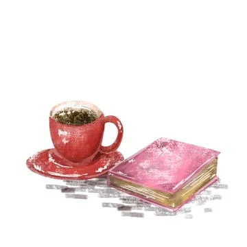 Books with coffee Stock Illustration