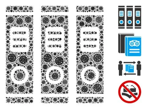 Books Collage of CoronaVirus Elements Stock Illustration