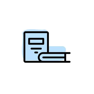Books with color shadow vector icon in book set Stock Illustration