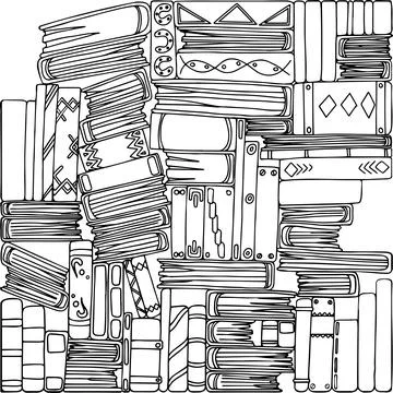 Books. Coloring book. Vector Stock Illustration