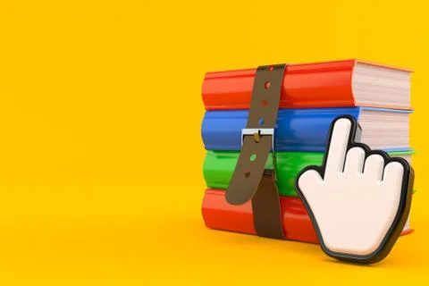 Books with cursor Stock Illustration