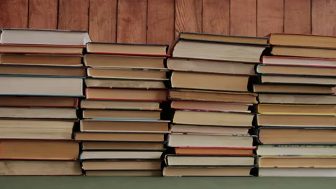 Books disappear from bookshelves Video stock 99615853