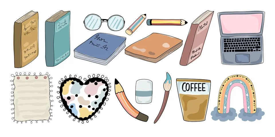 Books elements and decorations Stock-Illustration