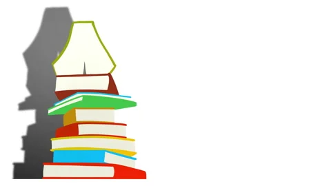 Books Falling and Stacking Animation Stock Footage 297259952