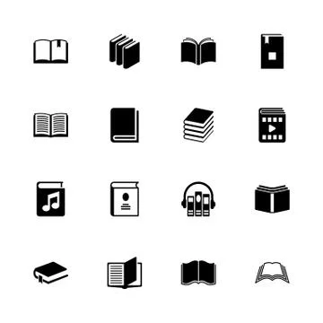 Books - Flat Vector Icons Stock Illustration