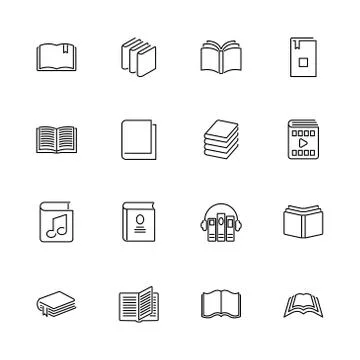 Books - Flat Vector Icons Stock Illustration