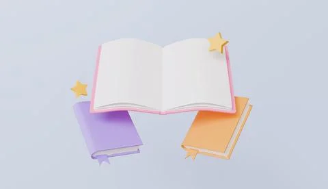 Books flying in the air with elements, online education, hit the book Stock Illustration