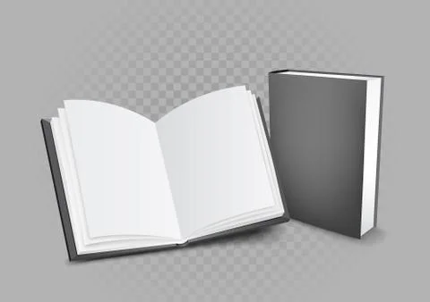 Books on gray transparent background Stock Illustration