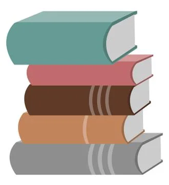 Books Hardcovers Printed Material for Learning 스톡 일러스트