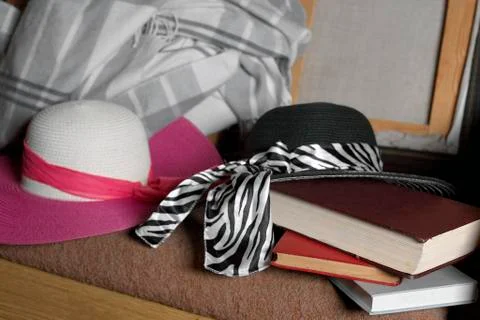 Books, Hats And Painting Frames 写真素材