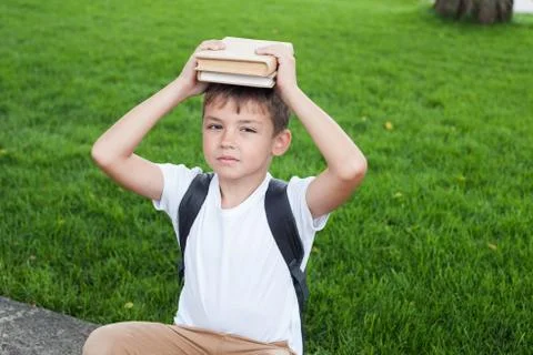  books on head. Stock Photos
