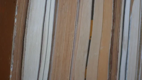 Books, horizontal pan. Stock Footage 88987392