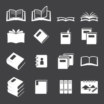 Books icon set Stock Illustration