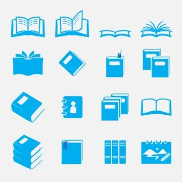 Books icon set Stock Illustration