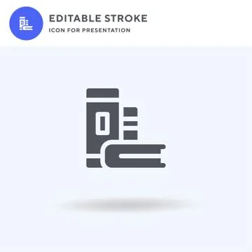 Books icon vector, filled flat sign, solid pictogram isolated on white, logo  Illustrazione stock