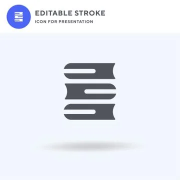 Books icon vector, filled flat sign, solid pictogram isolated on white, logo Illustrazione stock
