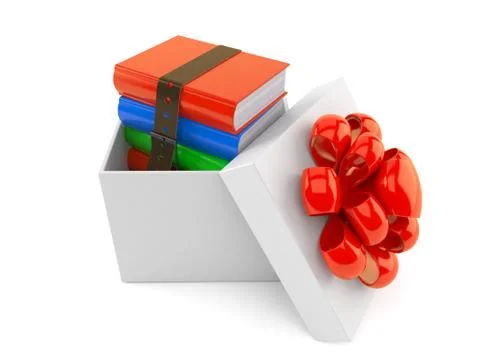 Books inside gift Illustrazione stock