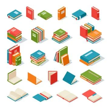 Books isolated vector illustration Illustrazione stock