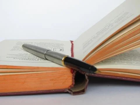 Books, knowledge, feather, is isolated. 스톡 사진