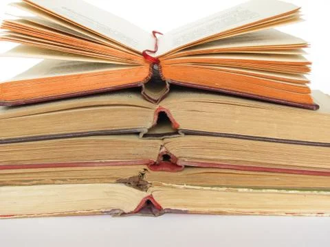 Books, knowledge, feather, is isolated. Stock Photos