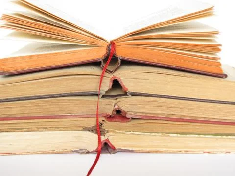 Books, knowledge, feather, is isolated. Stock Photos