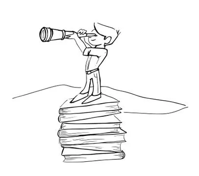 Books knowledge vision vector illustration doodle sketch Illustrazione stock