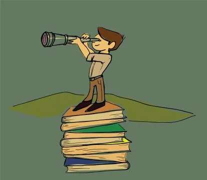Books knowledge vision vector illustration sketch doodle Stock Illustration