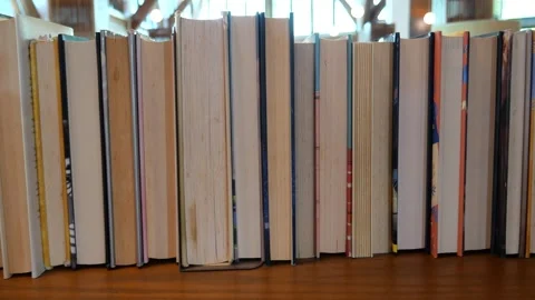 Books in library Stock-Footage 242843636