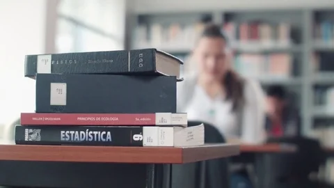 Books Library Study Student 스톡 동영상 75170755