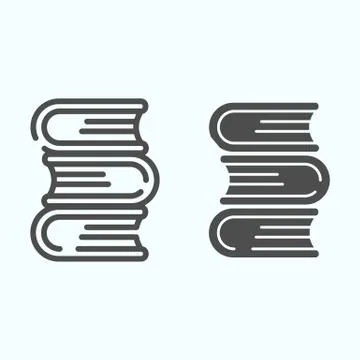 Books line and solid icon. Book stack vector illustration isolated on white Stock Illustration