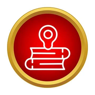 Books with location pin icon finding knowledge イラスト素材
