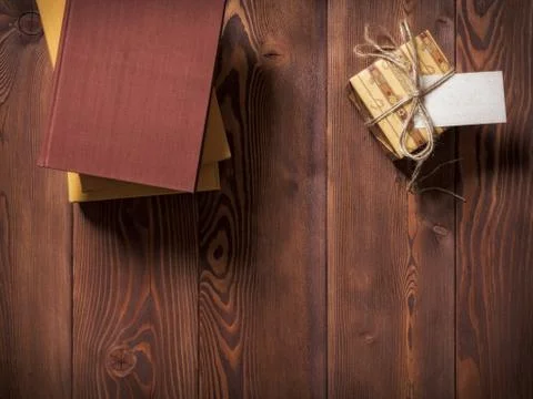 Books lying on the table Stock Photos
