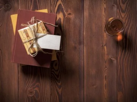 Books lying on the table Stock Photos