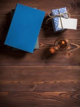 Books lying on the table Stock Photos